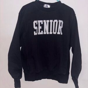 Jostens “Senior” Crewneck Sweatshirt Black Varsity Graphic Size M
